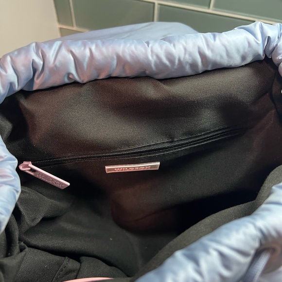 Wildfox Parachute Nylon Backpack with Change Bag Blue NWT - Picture 5 of 8